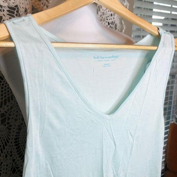 Soft Surroundings‎ Teal Blue Tank Top M - Picture 2 of 4